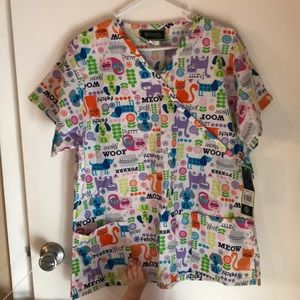 Cat Scrub Top